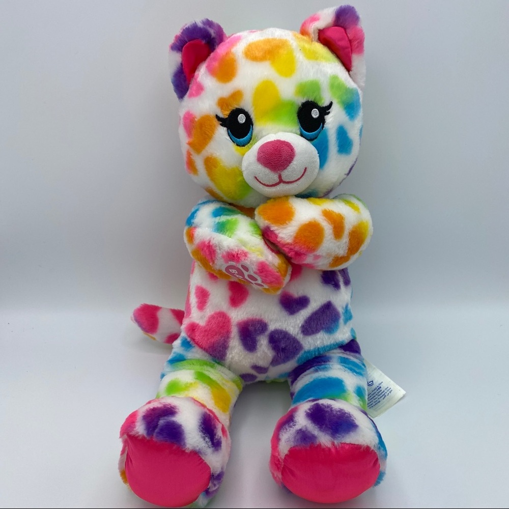 BABW multi colored‎ rainbow Pride Heart spotted cat